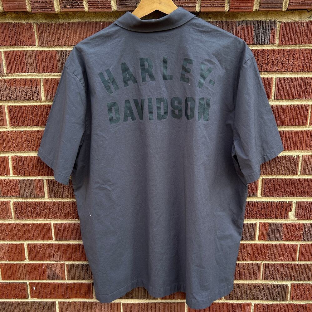 Harley Davidson Gray Biker Button Up